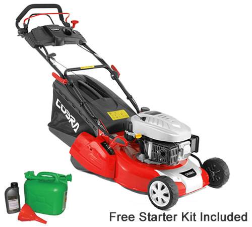 Side view of Cobra RM46SPCE E/S Self Propelled Rear Roller Petrol Lawn mower