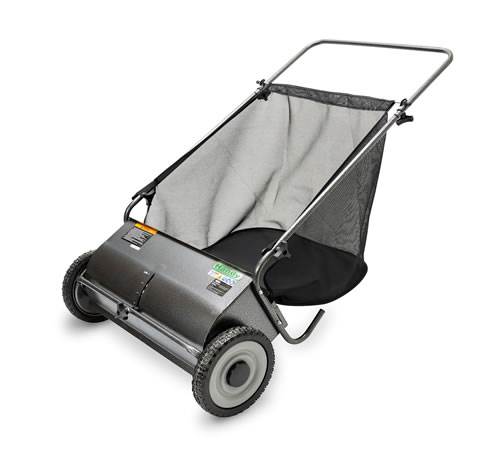 Side view of Handy 26 inch Push Lawn Sweeper