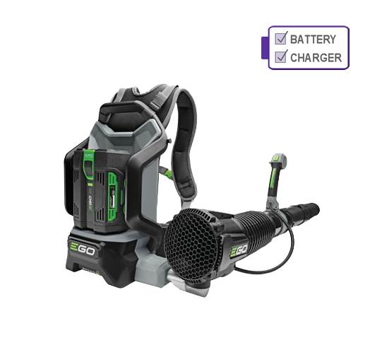 Side view of EGO Power + LB6002E BackPack Cordless Leaf Blower Kit