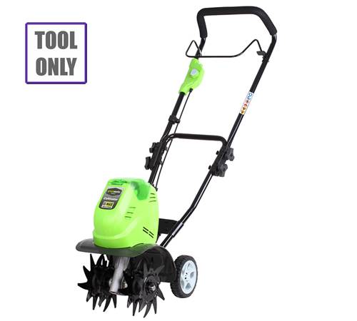Side view of Greenworks G40TL 40v Cordless Cultivator (Tool only)