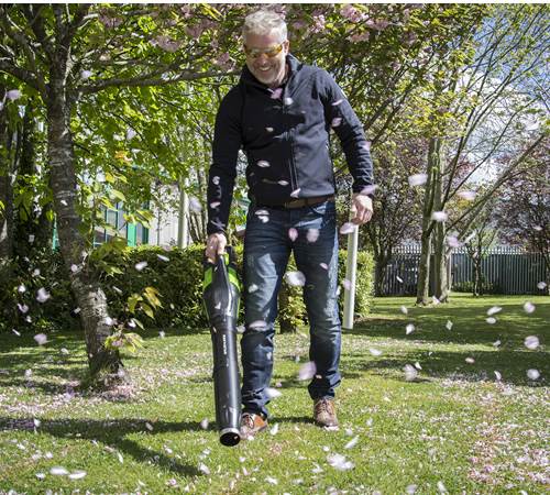 Side view of Greenworks GD60AB 60v Cordless Axial Leaf Blower (No Battery/Charger)