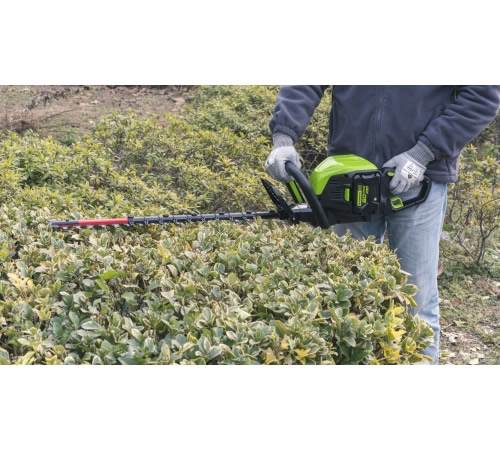 Side view of Greenworks GD60HT 60v Cordless Hedge cutter (No Battery/Charger)