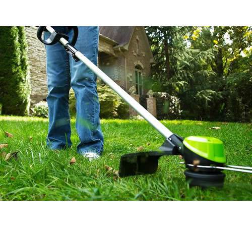 Side view of Greenworks GD60LT 60v Cordless Line Trimmer (No Battery/Charger)