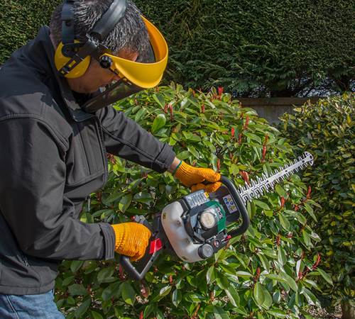Side view of Webb HC600 Petrol Hedge cutter