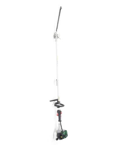 Side view of Webb PHT26 Long Reach Petrol Hedge cutter