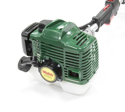 Side view of Webb PHT26 Long Reach Petrol Hedge cutter