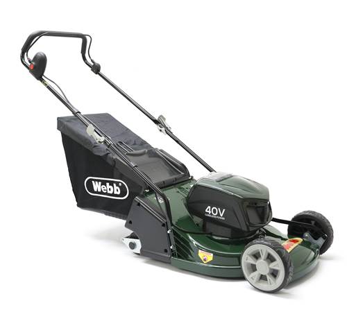 Side view of Webb Supreme RR17LIP Cordless Rear Roller Lawnmower