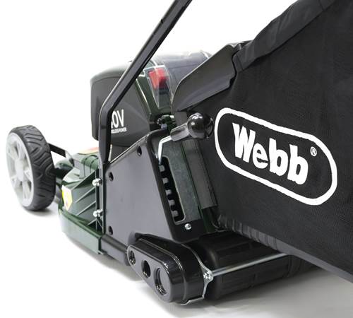 Side view of Webb Supreme RR17LIP Cordless Rear Roller Lawnmower
