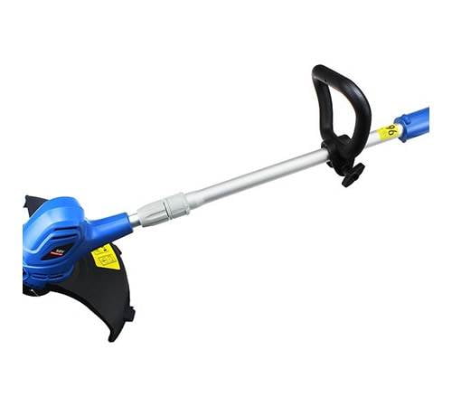 Side view of Hyundai HYTR60Li 60v Cordless Grass Trimmer with Battery and Charger