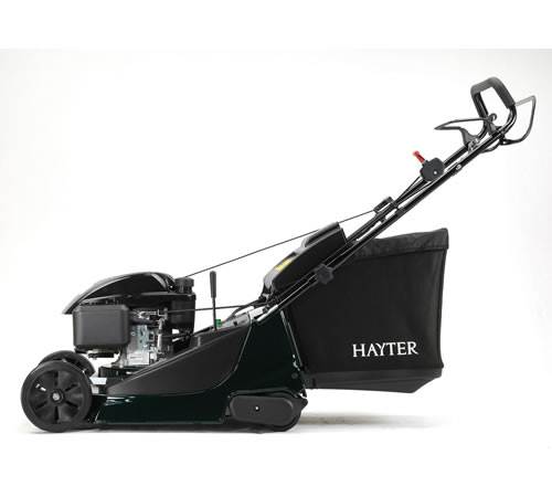 Side view of Hayter Harrier 48 AD VS Roller Mower