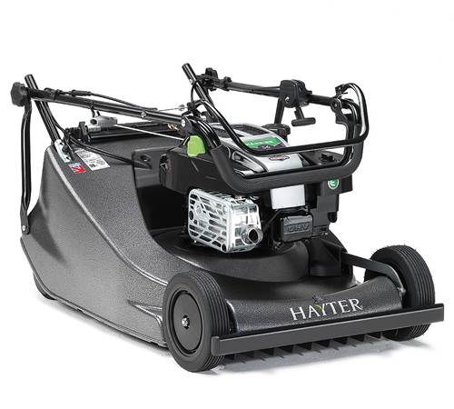Side view of Hayter Harrier 56 Pro FS BBC Rear Roller Lawn mower