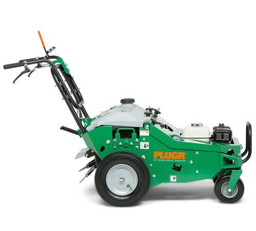 Side view of Billy Goat PL2501SPH Self Propelled Lawn Aerator