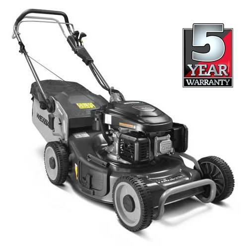 Side view of Weibang Virtue 50 SVP Variable Speed Petrol Lawnmower