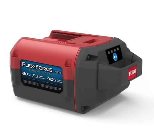 Side view of Toro Flex-Force 60v 7.5Ah 405 Wh Lithium-ion Battery