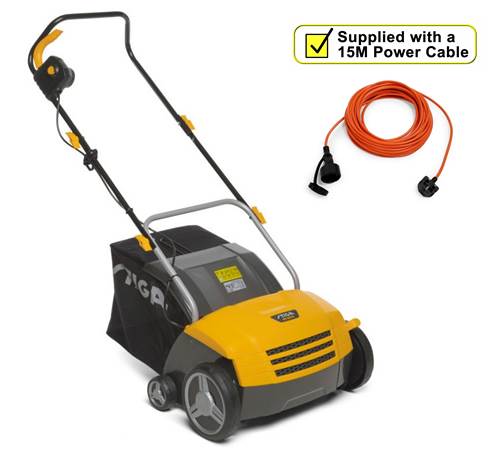 Side view of Stiga SV 213 E Electric Scarifier and Aerator c/w 15m Cable