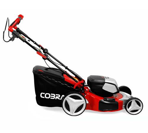 Side view of Cobra MX51S80V Self-Propelled Cordless Lawnmower (Twin Batteries and Chargers Incl)