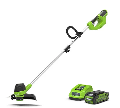 Greenworks G40LTK2 40v Cordless Line Trimmer c/w battery & charger-image-27728